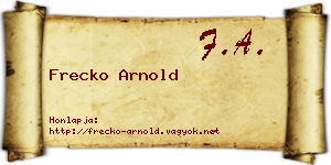Frecko Arnold névjegykártya